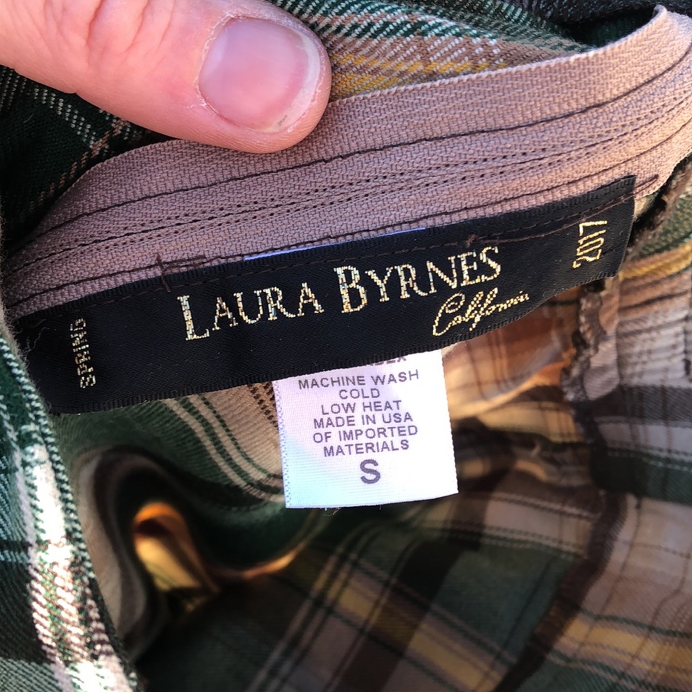 Laura Byrnes Highwaisted plaid pants - Picture 3 of 3